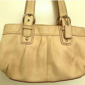 Cream Leather Coach Purse